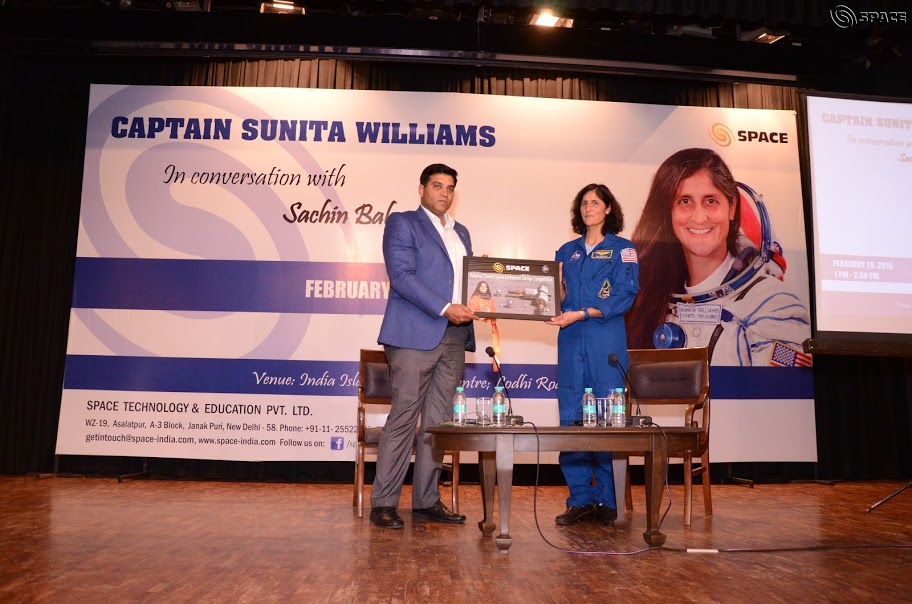 1 Mr Sachin Bahmba, SPACE CMD with Captain Sunita Williams releasing Kalpana Chawla Space Settlement Design Competition for students